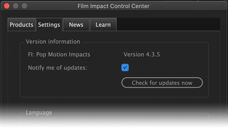 Check for software updates within Premiere Pro